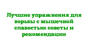 Лучшие упражнения для борьбы с мышечной слабостью: советы и рекомендации