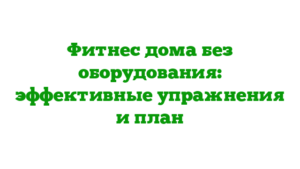 Фитнес дома без оборудования: эффективные упражнения и план